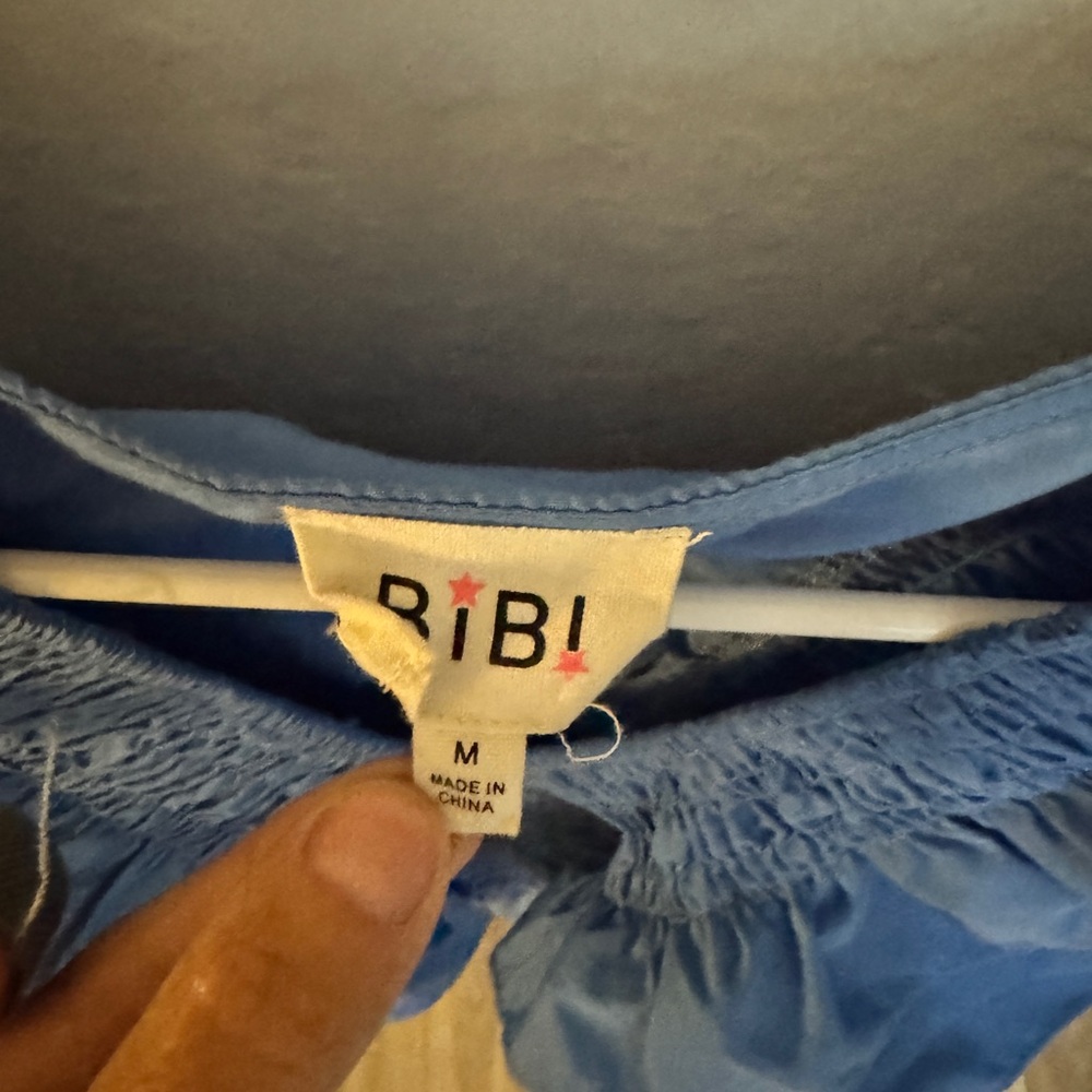 BiBi Sky Blue Ruffled Top